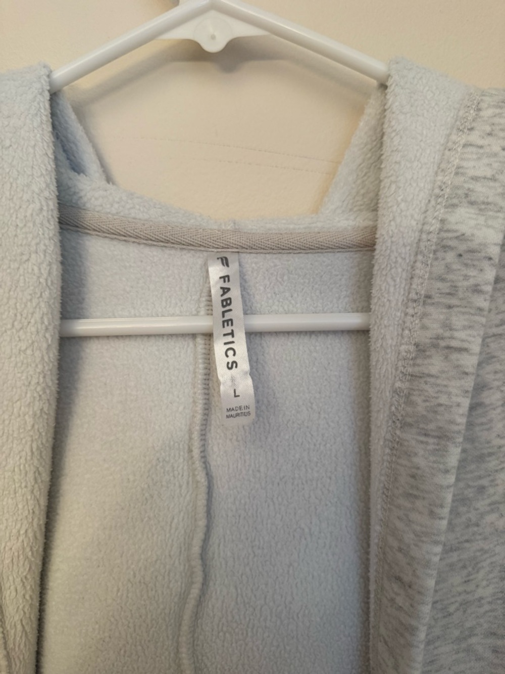 Fabletics Hooded Open Front Cardigan Heather Gray Size Large Pockets Activewear - Picture 4 of 5